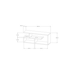 Meuble TV Lisa  blanc 100x29,5x40 cm