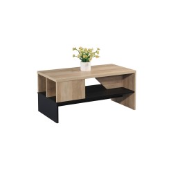 Table basse KIRA Bois naturel-anthracite 93x46x43 cm