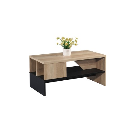 Table basse KIRA Bois naturel-anthracite 93x46x43 cm