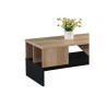 Table basse KIRA Bois naturel-anthracite 93x46x43 cm