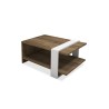 Table basse MILANO  couleur noyer-blanc 80x50x35 cm