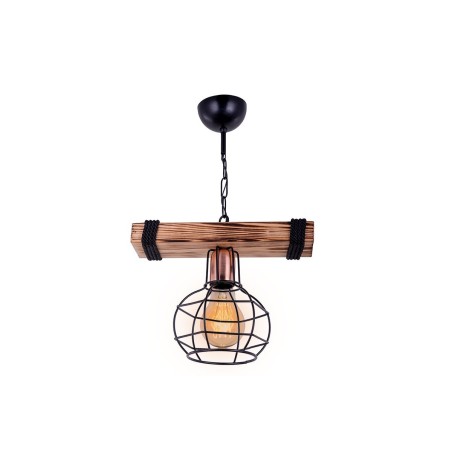 Suspension luminaire Plafonnier 1 lumière  E27 Bois-noir 28,5x15x50cm