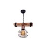 Suspension luminaire Plafonnier 1 lumière  E27 Bois-noir 28,5x15x50cm