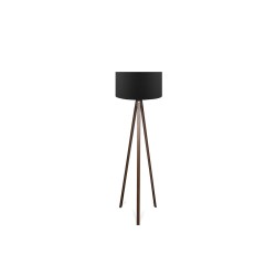 Lampadaire Mira E27 noyer-noir Φ38x140cm