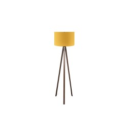 Lampadaire Mira E27 noyer-Jaune  Φ38x140cm