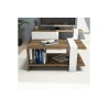 Table basse MILANO  couleur noyer-blanc 80x50x35 cm